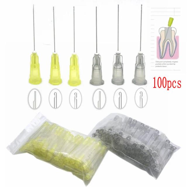 100pcs/pack Dental Endo Irrigation Needle Tip Dental Root Canal Lateral Irrigation Needle Dentristry Rinse Tip Dia 0.3/0.4mm on Productcaster.