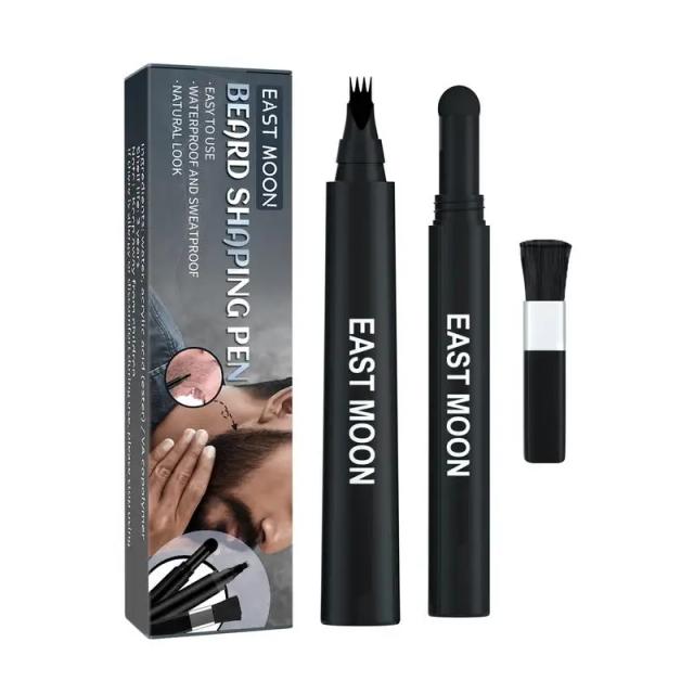 Mens Beard Pencil Filler Waterproof 4-Tip Barber Styling Pen Kit With Brush Long Lasting Beard Pen Kit For Filling Shaping & on Productcaster.