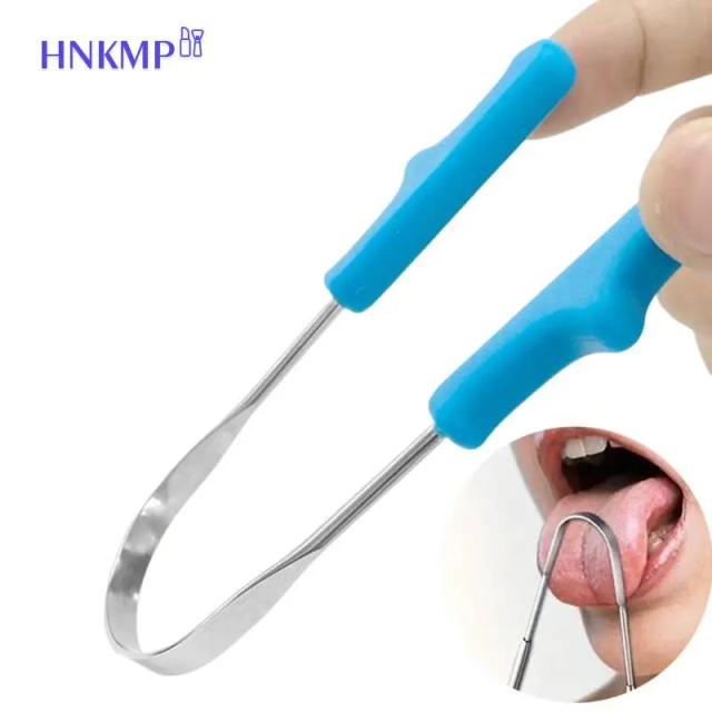 1Pc Stainless Steel Tongue Scraper Oral Tongue Cleaner Brush Tongue Toothbrush Oral Hygiene Tounge Scraper on Productcaster.