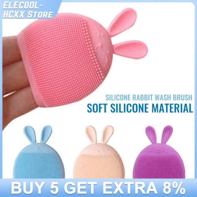 Multifunctional Silicone Rabbit Facial Cleansing Brush Manual Massage Cleansing Brush Baby Shampoo Brush Makeup Brush Cleaner on Productcaster.