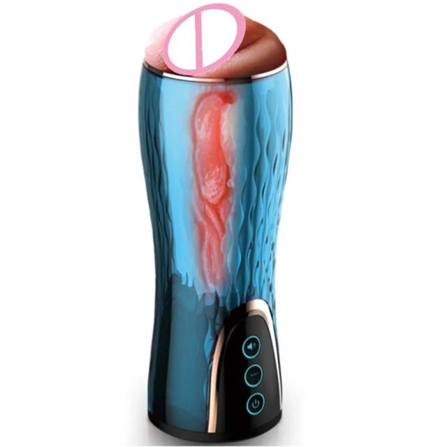 Soft Rechargeable 6-Mode Automatic Sucking Heating Realistic Pussy Vagina Male Masturbator Sex Simulated Blow job Toys for Men on Productcaster.