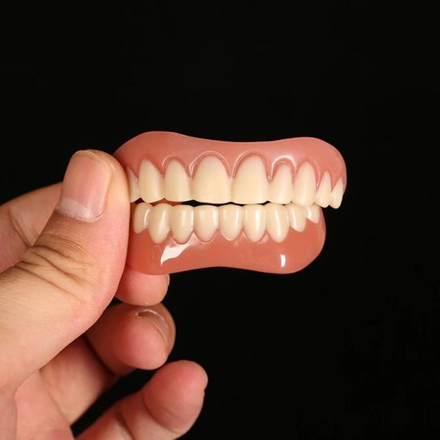 Silicone False Teeth Upper Lower Veneers Perfect Laugh Veneers Dentures Paste Fake Teeth Braces Comfortable Teeth Orthodontic on Productcaster.