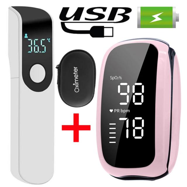 Rechargeable Finger Pulse Oximeter USB Rechargeable Oxymeter SpO2 PR Medical Blood Oxygen Heart Rate Health Monitor Kids Adults on Productcaster.