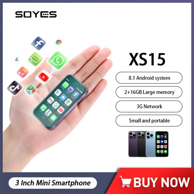 SOYES XS15 Ultra-thin Mini phone 3.0 Inch 2GB+16GB Mini Smartphone Android 8.1 Dual SIM Standby 1000mAh 3G Mobile Phone Wifi GPS on Productcaster.