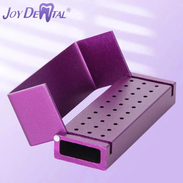 JOY DENTAL Bur Storage Box 30 Holes Holder Metal Stand Fit for High Speed Handpiece Bur Gold/Blue/Purple Optional on Productcaster.