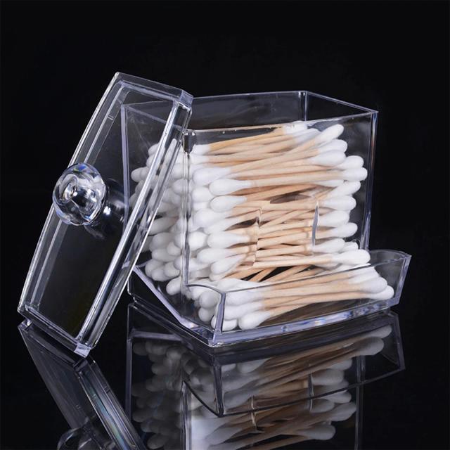 Q-tip Swab Acrylic Cotton Organizer Cotton Swab Ball Storage Box With Lid Large Capacity Bathroom Acrylic Transparent Container on Productcaster.