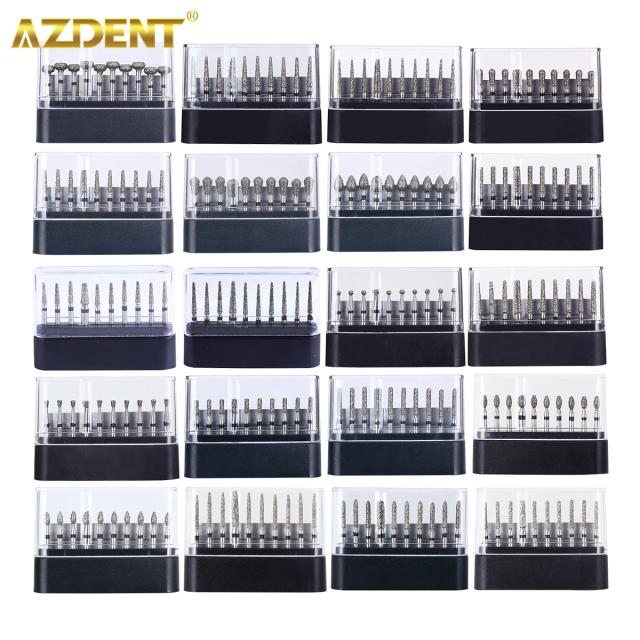 AZDENT 10PCS/Box Dental FG Diamond Burs Drills for High Speed handpiece Super Coarse Diamond Abrade Crown Cavity Preparation on Productcaster.