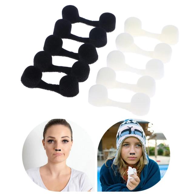 10Pcs/lot Anti-pollution Tanning Nasal Plug Spray Nose Filters Sponge Black/White on Productcaster.