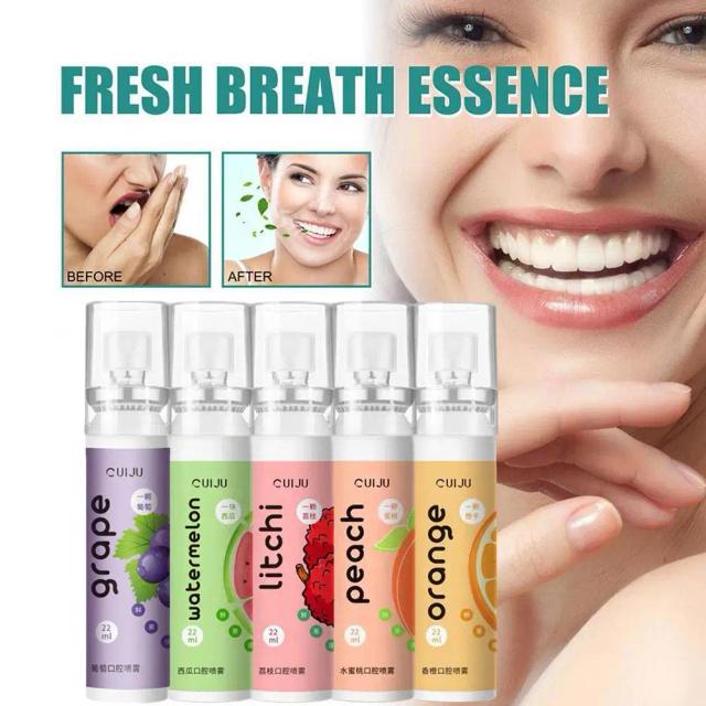 20ML Breath Freshener Spray Fruit Grape Flavour Artifact Female Male Portable Breath Kissing Mouth Spray Cleaning Spray on Productcaster.