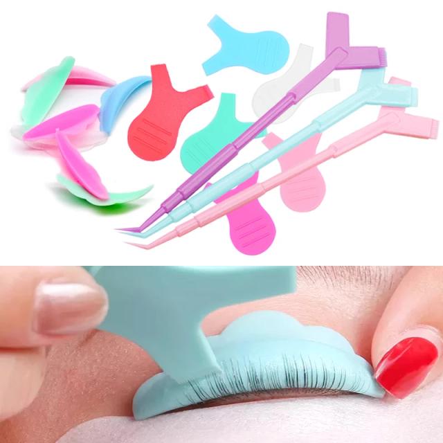 Curl Eyelashes Silicone Perm Pads Eyelash Lifting Kit Eyelash Finishing Hooks Multifunctional Clean Lash Tool Y Brush Applicator on Productcaster.