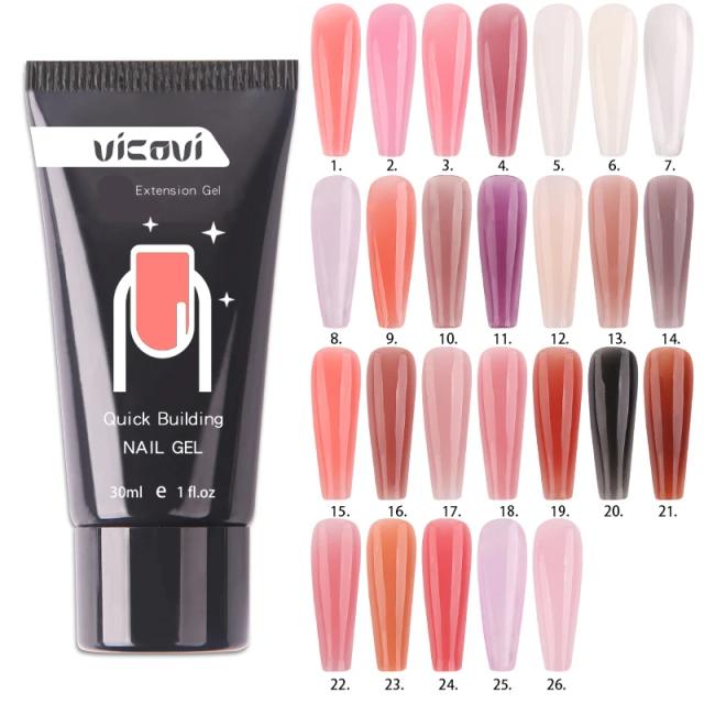 15ml/PC Nail Gels Nail Crystal Acrylic Quick Building/Extension Gel Holo Glitter Soak-Off Glue 22 Colors Nail Art Acrylic Gels on Productcaster.