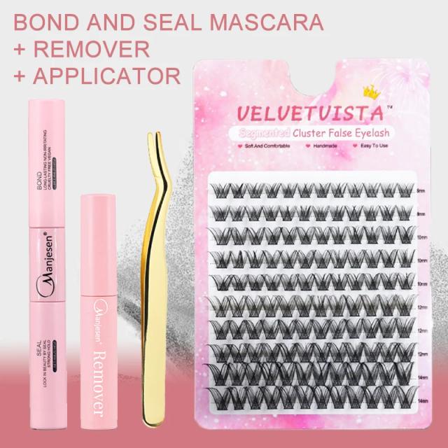 DIY Makeup Set 120 Bunches Lash Bond and Seal Eyelash Glue Remover Applicator Lash Clusters Eyelash Extensions Complete Kit on Productcaster.