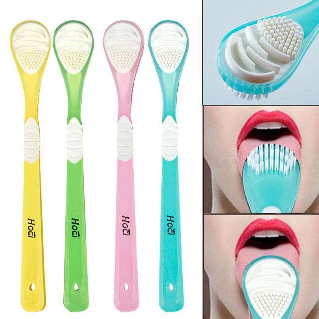 Tongue Cleaning Brush Soft Silicone Tongue Cleaning Tool Double Side Cleaning Massage Tongue Scraper Oral Health Care Tool on Productcaster.