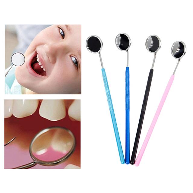 Stainless Steel Dental Mirror Oral Care Tool Teeth Cleaning Inspection Handle Mirror Dentist Mouth Checking Makeup Supplies on Productcaster.