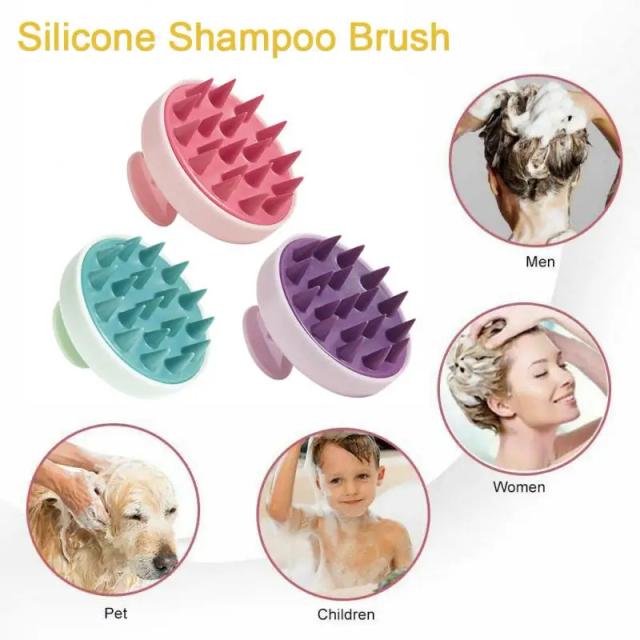 Silicone Shampoo Brush Head Scalp Massage Comb Hair Washing Comb Body Massage Brush Bath Shower Brush Salon Hairdressing Tool on Productcaster.