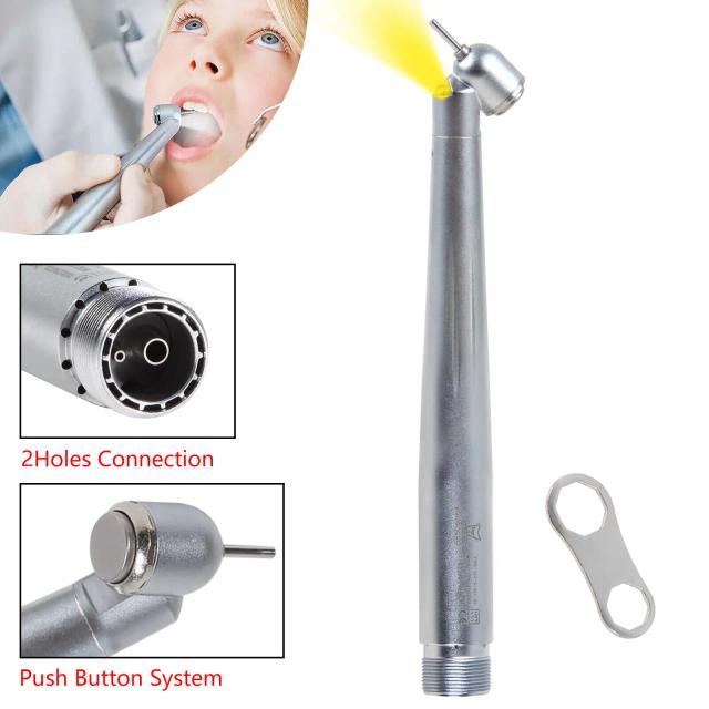 Dental Fiber Optic LED E-generator 45 Degree Surgical High Speed Handpiece Turbine 2Hole For NSK Pana Max on Productcaster.