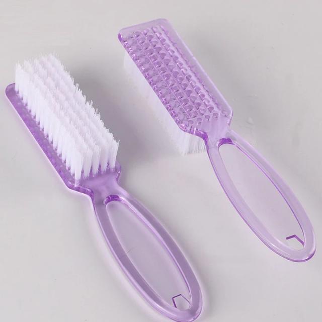 Transparent Nail Brush Cleaning Brushes Plastic Handle Grip Multifunctional Brush Cleaner Scrubbing Pedicure For Toes Manicure on Productcaster.