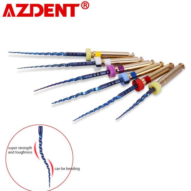 AZDENT 6pcs/Box Dental Heat Activated Canal Root Files SX-F3 25mm Dentist Tools Can Bend for Preparing Root Canal Treatment on Productcaster.