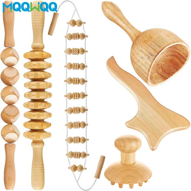 Wood Therapy Massage Tools for Body Shaping Maderoterapia Kit Colombiana for Anti-Cellulite, Lymphatic Drainage, Body Contouring on Productcaster.