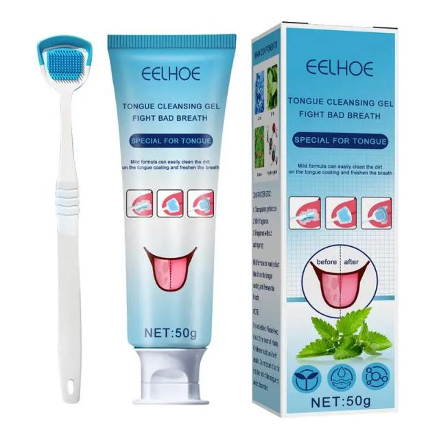 Tongue Cleaner Gel With Brush Reduce Bad Breath Oral Care Removes Oral Odor Fresh Breath Tongue Coating Cleaning Bad Breath For on Productcaster.