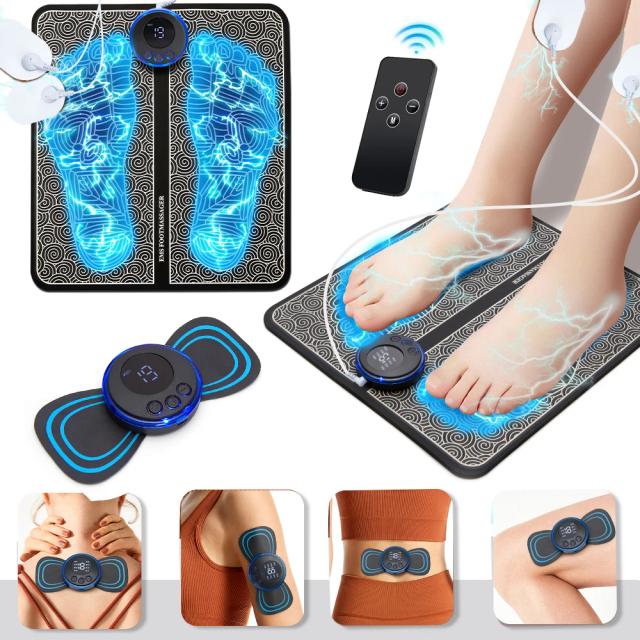 Electric EMS Foot Massager Accessories Pulse Muscle Stimulator Foldable Foot Massage Pad Relief Pain Relax,Support Dropshipping on Productcaster.