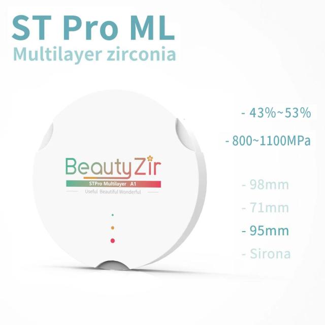 11.11 Dental Zirconia Blank STPro Multilayer 95mm Super Translucency on Productcaster.