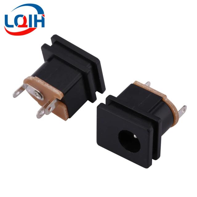 10pcs DC-015 5.5x2.1mm Black DC Power Jack Socket DC Connectors Supply Vertical Straight Insertion PCB Mount Terminal on Productcaster.