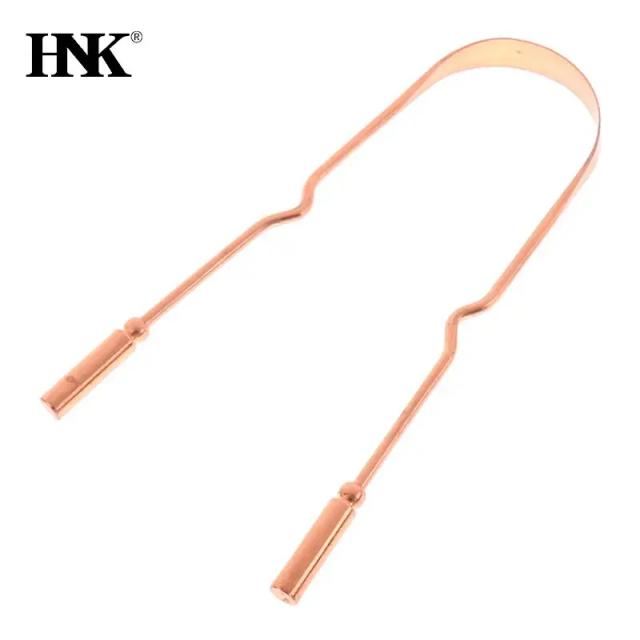 Tongue Scraper Copper Oral Cleaner Brush Fresh Breath Cleaning Coated Tongue Toothbrush Oral Hygiene Care Tools on Productcaster.