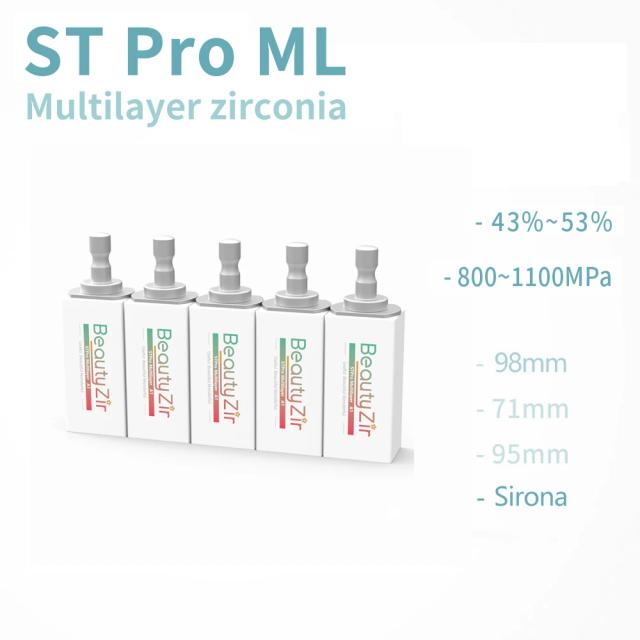 Dental Zirconia Blank STPro Multilayer Sirona System Super Translucency 5Pcs on Productcaster.