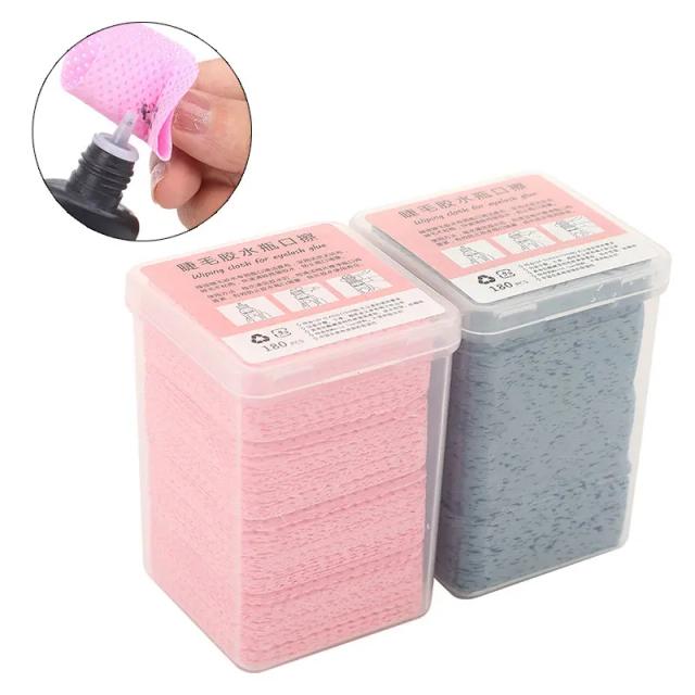 200PCS/Box Eyelash Glue Remover Cotton Wipe Mouth Of The Glue Bottle Prevent Clogging Lash Extension Lint-Free Cleaner Pads on Productcaster.