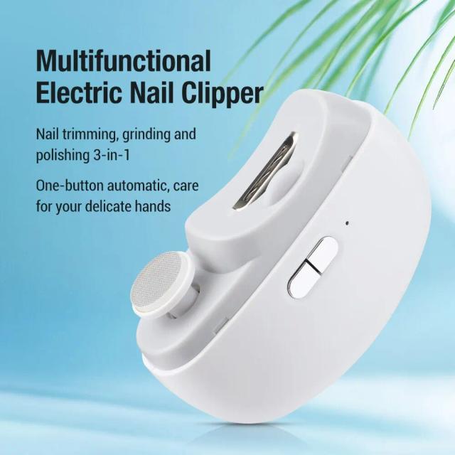 Electric Nail Clipper Grinding and Polishing 2 in 1 Multifunctional Portable Automatic Nail Grinder Electric Manicure Tool on Productcaster.