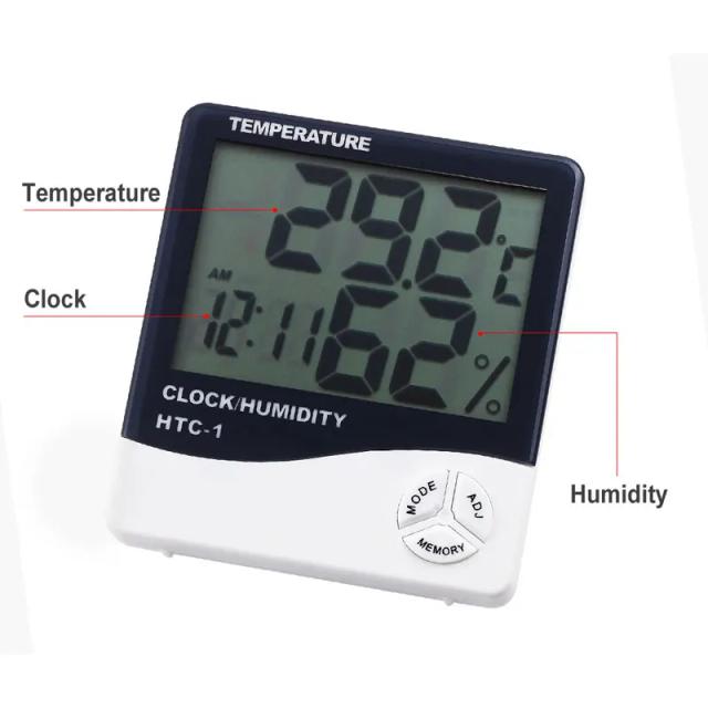 Lash Grafting LCD Digital Thermometer Hygrometer Temperature Humidity Tester Weather Station Clock For Eyelash Extension Makeup on Productcaster.