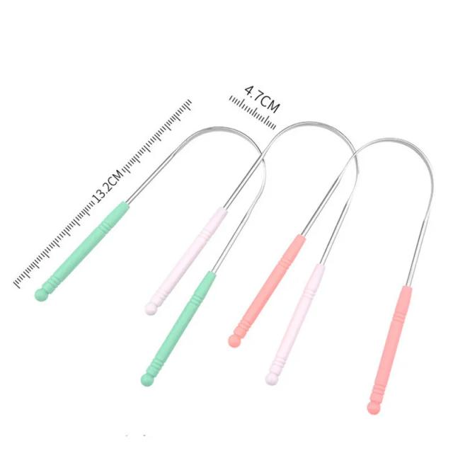 1PCS Stainless Steel Tongue Scraper Oral Tongue Cleaner Brush Tongue Toothbrush Oral Hygiene High Quality Tounge Scraper on Productcaster.