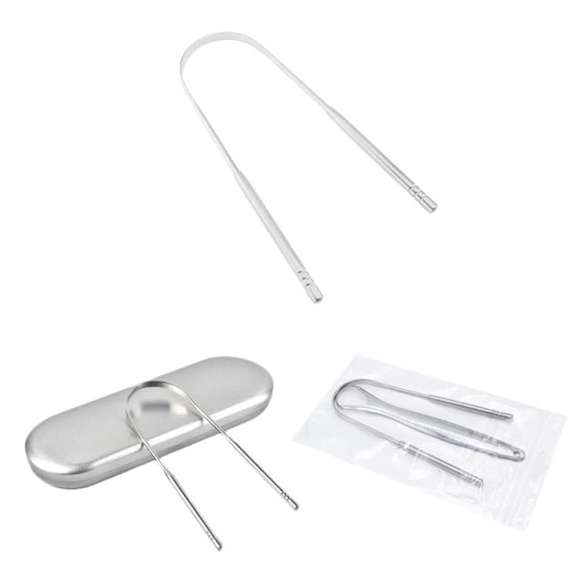 Stainless Steel Tongue Cleaner Healthy U-shaped Tongue Scraper Reduce Bad Breath on Productcaster.