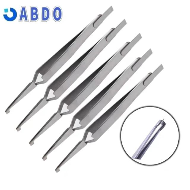 Dental Bracket Tweezers Holder Dentist Instrument Stainless Steel Serrated Orthodontic Tweezers Plier for Teeth Care Tools 5pcs on Productcaster.