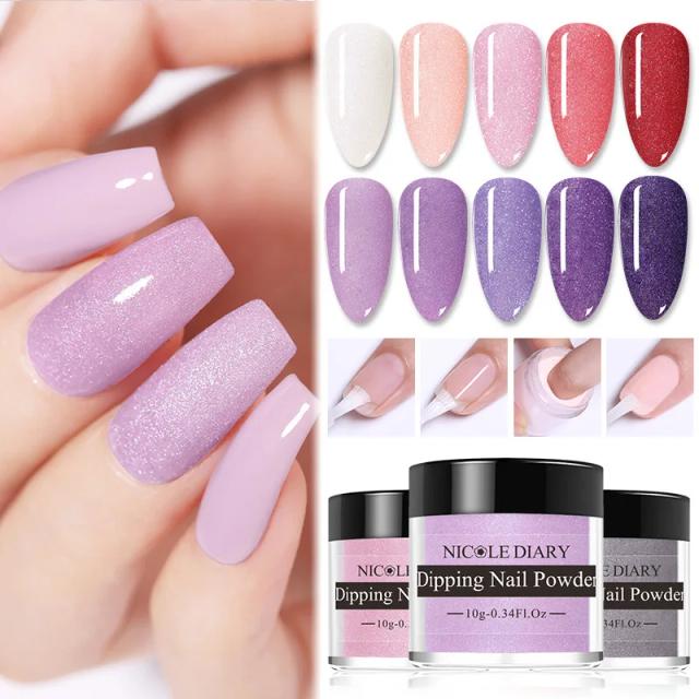 Dipping Nail Powder Manicure Nail Dust Natural Dry Glitter Effect Decoration Beauty Nail Carved Nail DIY Shimmer Powder New on Productcaster.