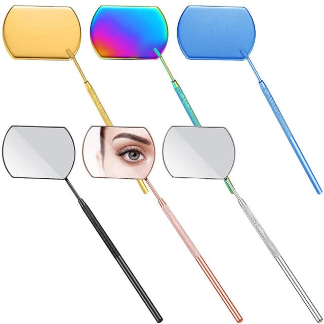 1pcs Multi Colors Stainless Steel Multifunction Checking Oval Lash Mirror Eyelashes Extension Beauty Makeup Portable Mirror Tool on Productcaster.