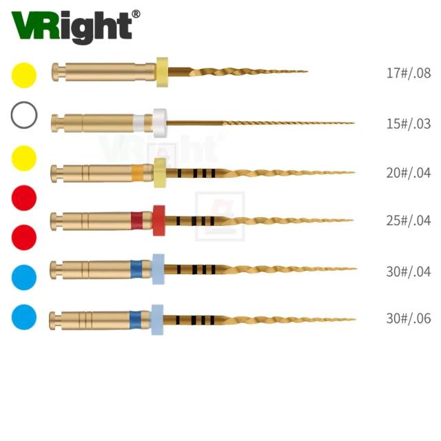 6pcs Dental Endodontic Files Gold Endo File Root Canal Heat Activated Rotary File Nickel Titainium Instrument Dentistry tools on Productcaster.