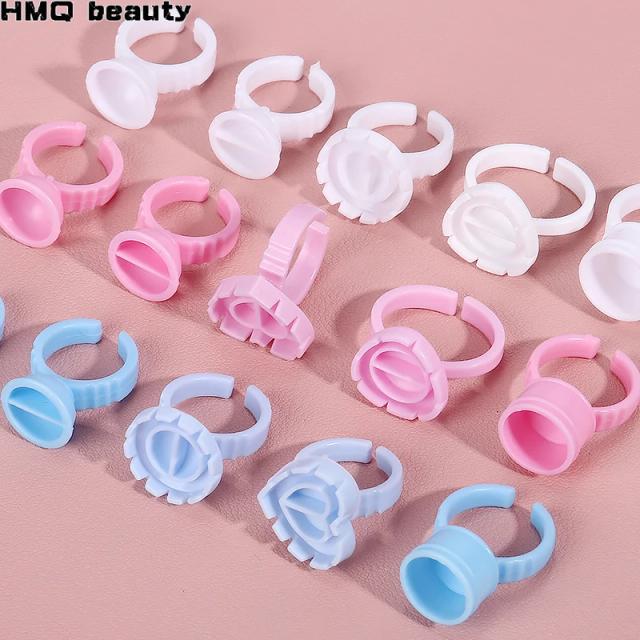 Wholesale 50/100Pcs Disposable Eyelash Extension Glue Rings,Eyelash Extension Glue Holder Holder glue container Tattoo Pigment on Productcaster.