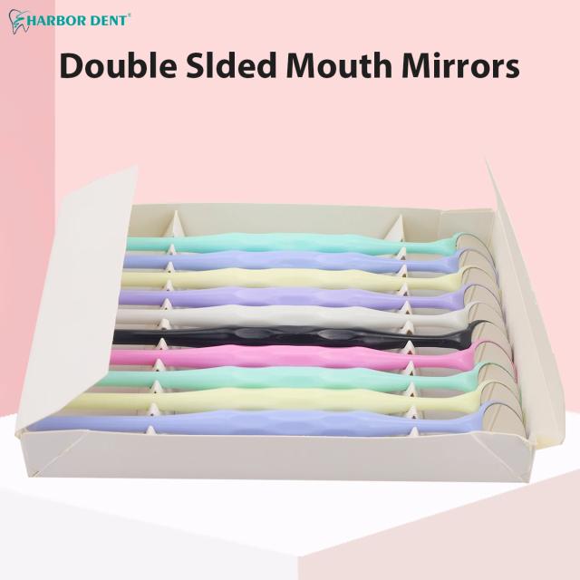 10pcs/Box Dental Double Sided Mouth Mirrors Autoclavable Premium Front Surface Exam Reflector Oral Mirror Dentistry Tools on Productcaster.