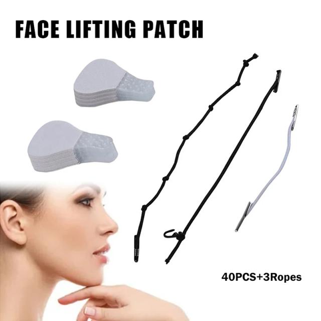 40Pcs Instant Invisible Face Stickers Neck Eye Double Chin Lift V Shape Tapes Makeup Facelifting Patch Adhesives on Productcaster.