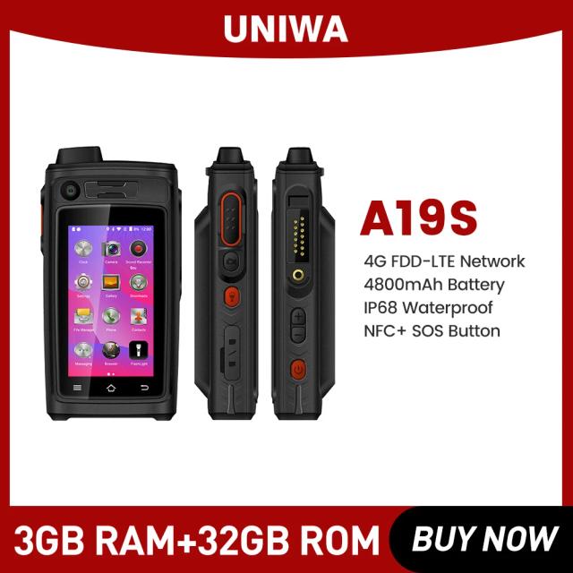 UNIWA A19S SmartphoneIP68 Waterproof 4G LTE Quad Core Phone Walkie Talkie POC Zello Android 6 Mobile Phone 4800mAh Shockproof on Productcaster.