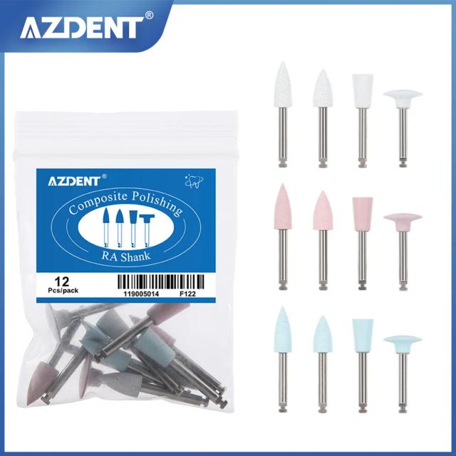 AZDENT 12pcs/10pcs/pack Dental Silicone Polishing Grinding Heads Teeth Polisher Dia. 2.35mm for Low Speed Contra Angle Handpiece on Productcaster.