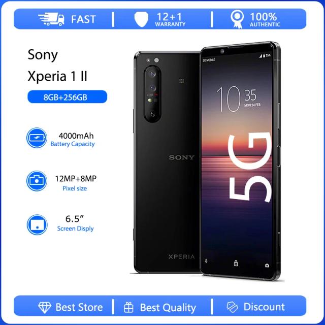 Sony Xperia 1 II 5G Original Unlocked XQ-AT51 XQ-AT52 Octa-core 6.5" 256GB 8GB Snapdragon Cellphone 12MP Fingerprint Smartphone on Productcaster.