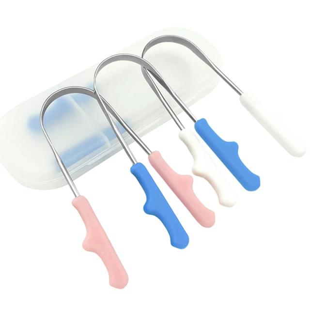 1PC Stainless Steel Tongue Scraper U-shaped Tongue Cleaner Brush Oral Hygiene on Productcaster.