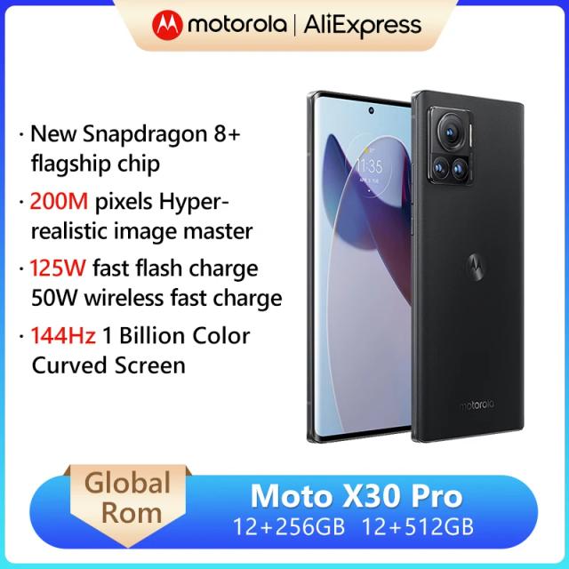 Global Rom Motorola MOTO X30 Pro 5G Smartphone 200 MP Camera Snapdragon 8+ Gen 1 Octa Core 6.7'' 144Hz Screen 4610mAh Battery on Productcaster.