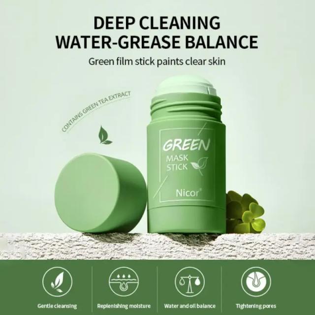 Green Tea Mask Stick Green Tea Cleansing Stick Mask Purifying Clay Mask Oil Control Anti-acne Mask Stick Facial Care 40g on Productcaster.