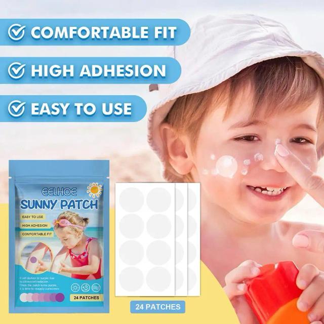 24 Patches UV Detection Patches For Face UV Dots Sun Stickers UV Patch Adhesive Sunblock Face Patch Waterproof on Productcaster.