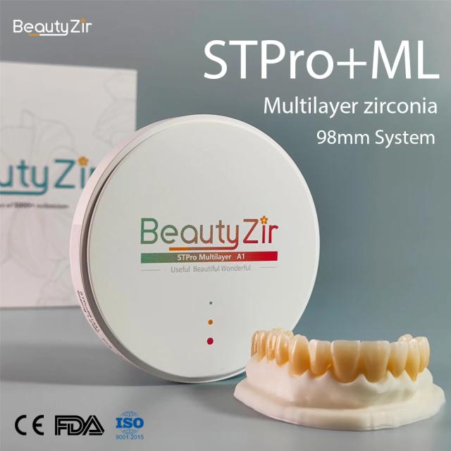 Dental Zirconia Blank STPro Multilayer 98mm Super Translucency on Productcaster.