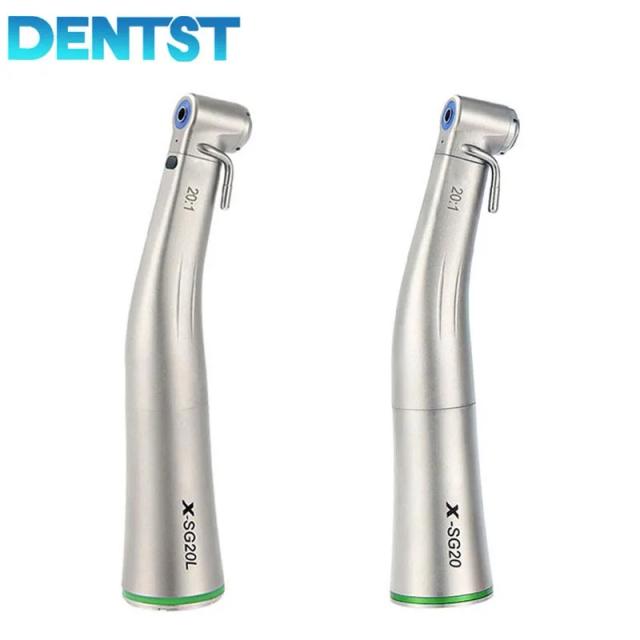 Dental 20:1 Low Speed Handpiece Green Ring With LED Fiber Optic Contra Angle Dentistry Implant Handpiec X SG20L on Productcaster.